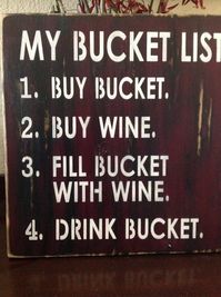 My Bucket List wine sign wood primitive wall decor bar | Etsy