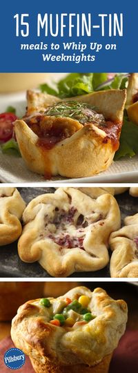 15 Muffin-Tin Meals to Whip Up on Weeknights - Need a new dinner idea? We’ve got 15 reasons to break out the muffin tin. Bonus: These kid-friendly mini meals make great leftovers!