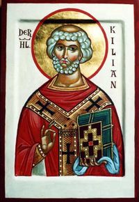 St. Kilian (Chilianus), Bishop of Wurzburg in Germany (Feast day: 8th July) Info: http://www.allsaintsbrookline.org/celtic_saints/killian.html