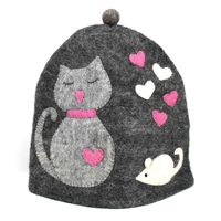 Beautifully hand-felted by women artisans in Nepal, this functional and fun tea cozy featuring a playful duo of cat and mouse will surely bring whimsy and color
