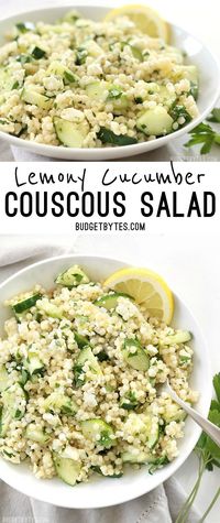 Lemony Cucumber Couscous Salad is a light, fresh, and vibrant pasta salad perfect for any summer meal. @budgetbytes