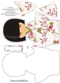 Large Kokeshi Doll Shaped Card
