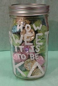Big Little Week Gift Idea - "How SWEET it is to be KD" Kappa Delta Mason Jar (with your big/little's favorite candy inside!!)