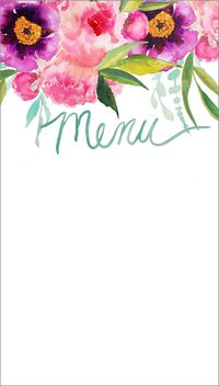 Free customizable menu printable