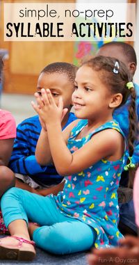 Simple no-prep activities for teaching syllables to kids