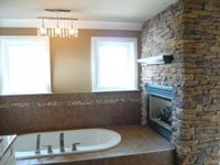 Soaker Tub with 2-Way Fireplace