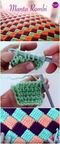Tunisian Crochet Entrelac Blanket Free Pattern Video - Crochet Block Blanket Free Patterns