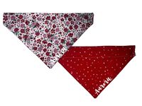 Custom Reversible Valentine's Roses and Hearts Dog Bandana