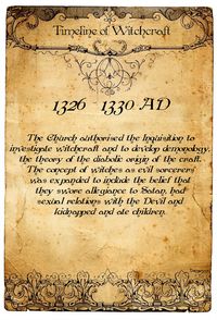 Timeline of Witchcraft