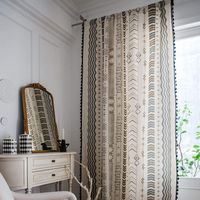 Arrives Wed, Sep 22 Buy Boho Window Curtain Panel with Tassels Black Arrow Geometric Print Country Style Cotton Linen Room Darkening Curtain Panel for Bedroom Living Room Rod Pocket Top at Walmart.com