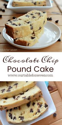 Chocolate Chip Pound Cake @tableforseven #tableforsevenblog #chocolatechip #poundcake #cake #chocolatechippoundcake