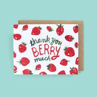 Greeting Card THANK YOU Strawberries Food