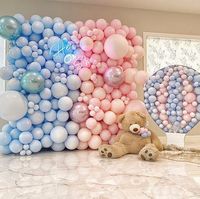 Partycus decoration🎈 on Instagram: “One more baby reveal post, what do you think about this “boy or girl” wall? @narisevents #partycus #balloonsdecor #balloonsdecoration…”