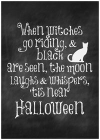 When witches go riding and black cats are seen: free halloween printable #Halloween #freebie #printables