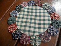 Primitive Country Decor Candle Mat YoYo Homespun Wholesale