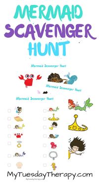 Mermaid Scavenger Hunt. Under the Sea Party ideas. Your kids will love this birthday party theme. You can host this party on small budget.