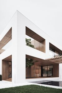 Contemporary White & Wood Home