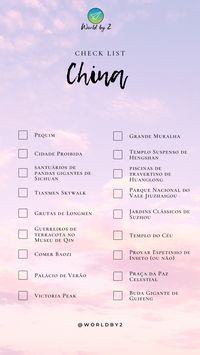 Template Check List de Viagem - China