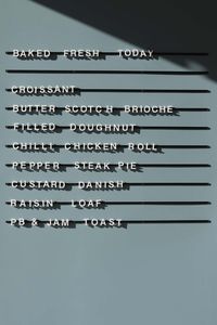 The Wall-Mounted Baker Menu Lets You Get Creative with Words - Design Milk