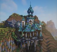 check out my twitter for more info! 🌊 #minecraft #minecraftbuildinspo #minecraftcastle #hilltopcastle #minecrafttemple #castletemple #aestheticminecraft #aestheticminecraftbuilds #cottagecore #aesthetic