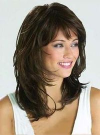 Graceful Medium Wavy Natural Brown 14 Inches Synthetic Wig