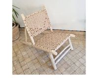 Moroccan Bench in Solid Wood Braided in Thread 98cm or 75cm - Etsy