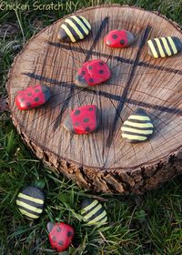 Painted Rock Tic-Tac-Toe