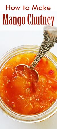 Mango chutney is EASY to make! This tangy, tasty condiment is a perfect dip or accompaniment to chicken, pork, or lamb #chutney #mango #mangochutney #relish