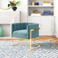 Etta Avenue™ Dalton 30.7'' Wide Velvet Barrel Chair & Reviews | Wayfair