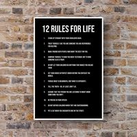12 Rules for Life Wall Art Quote Life Rules Success Positive Motivational Art Quote Downloadable Home Decor Printable Art Digital Download