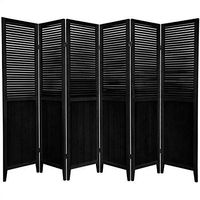 ORIENTAL FURNITURE All Wood Floor Screen - 5¼ ft. Tall Beadboard Room Divider - 3, 4, 5, or 6 Panels - Black, Honey, Natural, Rosewood, or White 63" Tall x 15.75" Wide per Panel - Choose 3, 4, 5, or 6 Panels - Choose from 5 Wood Finishes Sturdy, Solid All Wood Design - Traditional Craftsman Style Beadboard - Louvered Vented Slats Lacquered Brass Two Way Hinges - Provides Privacy While Allowing Air to Pass Part of One of the Web's Largest Collections of Solid Wood American Style Room Dividers Shi