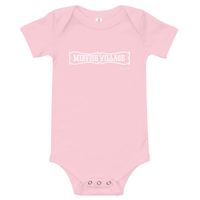 The Mirvish Village baby onesie features short sleeves, an envelope neckline, and three snap leg closure. The envelope neckline expands to fit easily over the head and the three snap leg closure allows for easy changes. Features: Side-seamed. Envelope neck. Snap leg closure. #toronto #torontostreetwear #onesies #infants #baby #mirvishvillage #annex