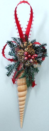 Turetella Seashell & Pinecone Christmas Ornament, (http://www.caseashells.com/turetella-pinecone-ornament)