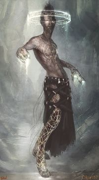 necromante Negro conjura o espírito dos mortos servo de Shofneel