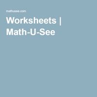 Worksheet generator | Math-U-See