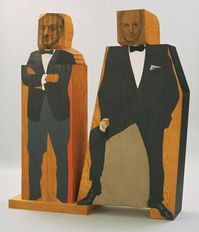 Marisol (Marisol Escobar). Portrait of Sidney Janis Selling Portrait of Sidney Janis by Marisol, by Marisol. 1967-68