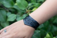Wiccan Leather Bracelet Dark Mori Jewerly Black Bracelet for - Etsy