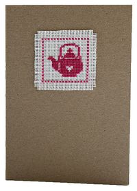 Cross Stitch Card. somethinkg like this with a machine embroidered patch could be great too!