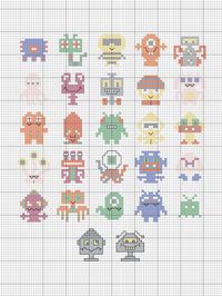 Cute Monster Cross Stitch Pattern Chart