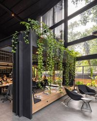 architecture & design hunter on Instagram: "#architecture_hunter 🎥 Watch now a video of this project by @galeriaarquitetos on our channel! Link on the stories and/or bio! _project: Agência 35 _architecture: @galeriaarquitetos _coffee machine: @nespresso.br _photographer: @omanuelsa _location: #SãoPaulo, #Brazil After so much time working from home, how is it possible to propose a space that brings to work the desire to socialize with the pleasure of feeling at home? That was the architectural