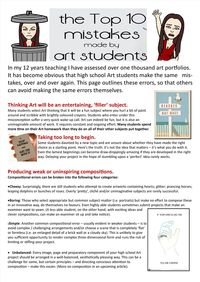 The top 10 mistakes made by art students
