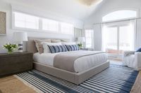 Love the idea of high windows in the bedroom that allow a lot of natural light but don't require shades to be drawn every night!