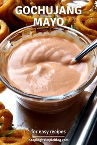 This easy spicy mayo made with gochujang (Korean spicy sauce) makes the perfect sauce or dip and takes only minutes to make.