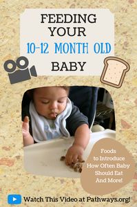 Bread, cooked pasta, and sliced cheese? Sounds like what baby can eat at 10-12 months of age when they are beginning to walk! Find out what else they eat and get more feeding tips when you watch this video! #parentingtips #newparents #babyeat #babyfood #feedingguide #feedingbaby 