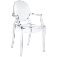 Modern Armchair With Polycarbonate Plastic in Clear Crystal SKU: AP6128C Famous Louis XVI style, Comfortable Chair