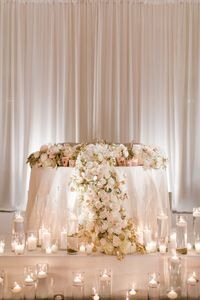 Candlelight leading to a romantic sweetheart table