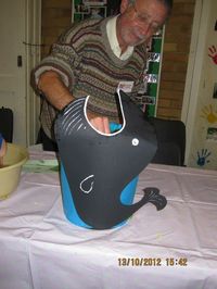 Lucky dip - the whale has swallowed lots of things - but can you find the figurine of Jonah? Bucket filled with 10 litres of jelly! (thanks to St Saviour's Messy Church, UK)