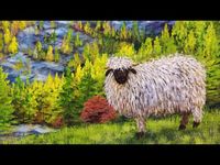 Autumn Landscape with Blacknose Sheep Acrylic Painting LIVE Tutorial - YouTube