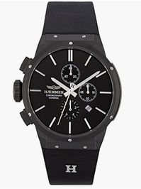 HÆMMER Herren Armbanduhr ‘Striking HSG-4801’ analoger Quarz-Chronograph in Schwarz mit kratzfestem Saphirglas (Ø 48mm)