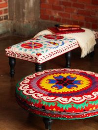 cool diy ottomans with a boho edge / via DFM